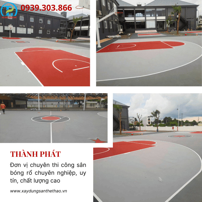 Xây Dựng Thành Phát đơn vị thi công sân bóng rổ đạt chuẩn