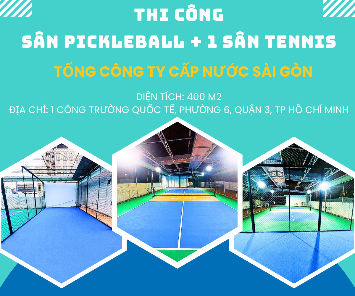 Thi công sân pickleball