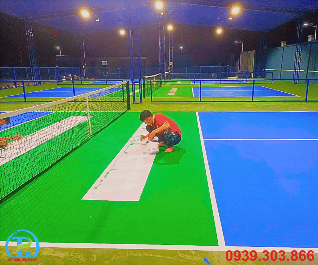 Thi công sân pickleball tại Phan Thiết