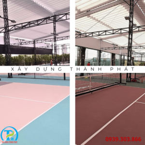 Thành Phát cung cấp giá thi công mái che sân pickleball rẻ, chất lượng