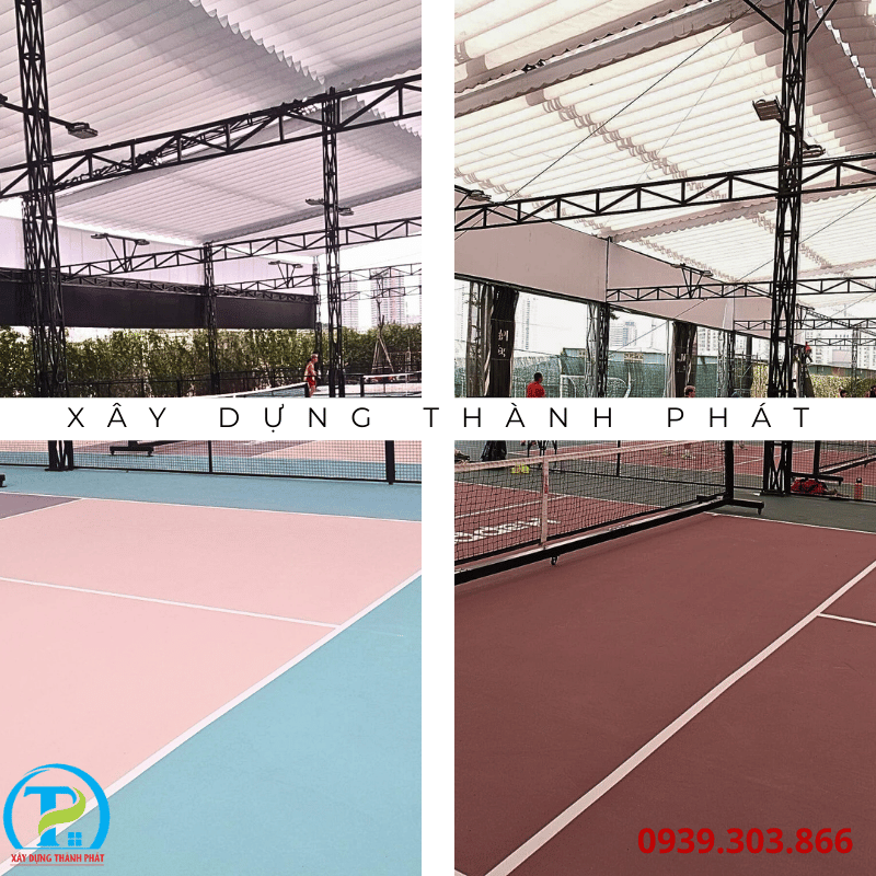 Thành Phát cung cấp giá thi công mái che sân pickleball rẻ, chất lượng