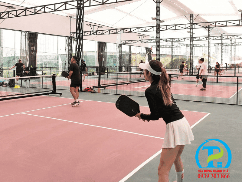 Thi công sân pickleball ngoài trời chất lượng tại Thành Phát